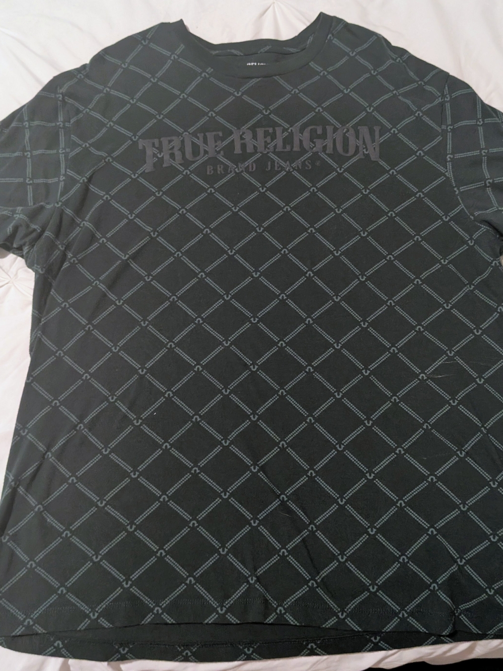 True Religion Hunter Green Graphic Diamond-Pattern Tee